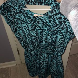 Teal/black Aztec dress